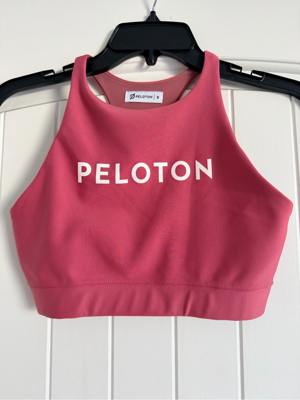 Peloton Pink High-Neck Crop Sports Bra